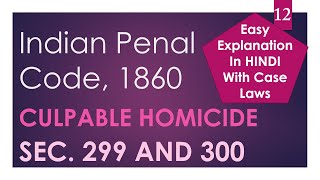 Culpable Homicide and Murder  Section 299 and 300  Indian Penal Code [upl. by Ahsiekram]