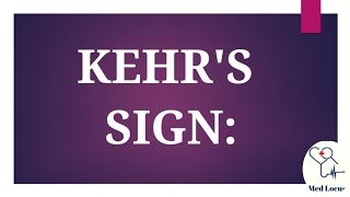 Kehrs Sign Anatomy [upl. by Seaddon]