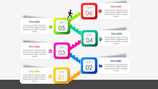 Create 6 Steps with Staircase Infographic Slide in PowerPoint [upl. by Keligot]