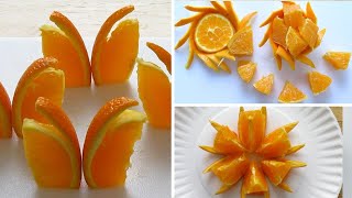 3 WAYS ORANGE Fruit Decorations [upl. by Hoes]