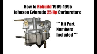 25 Hp Johnson Evinrude Carburetor Rebuild [upl. by Ragas]