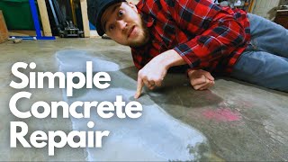 Repair Cracked and Broken Concrete Easy DIY  Garage Floor [upl. by Wharton569]