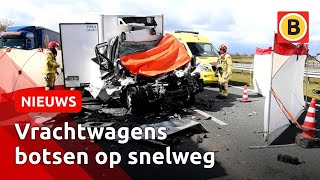 Vrachtwagenchauffeur overlijdt na ongeluk op A67  Omroep Brabant [upl. by Fi480]